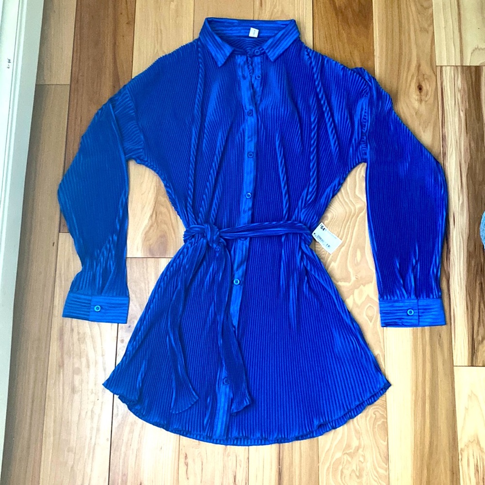 Button Shirt dress with adjustable belt